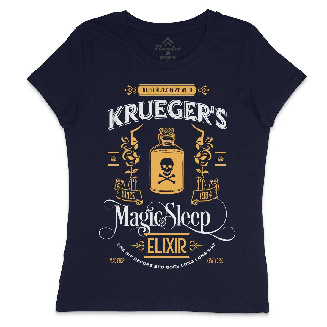 Kruegers Elixir Womens Crew Neck T-Shirt Horror D214