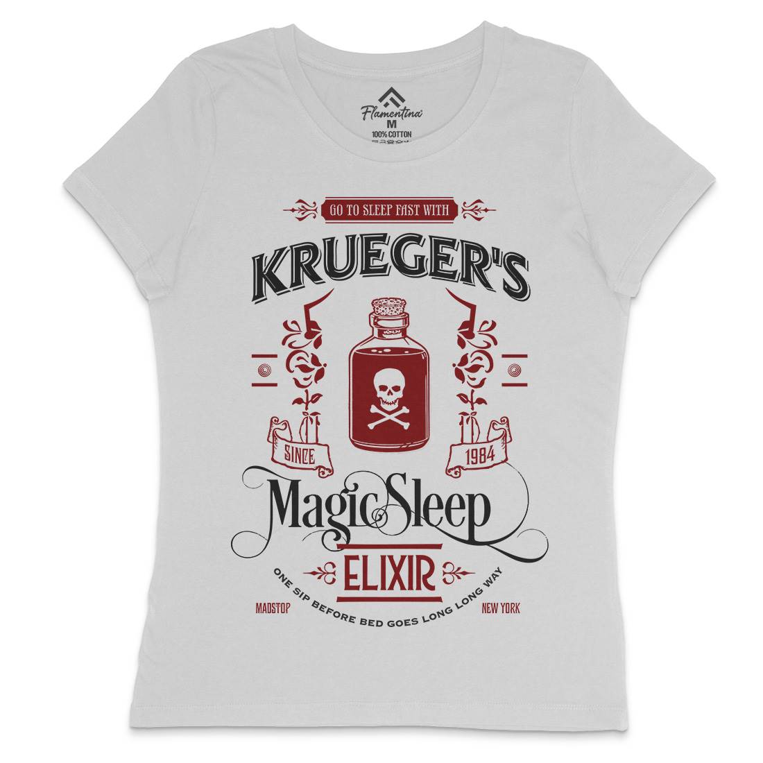 Kruegers Elixir Womens Crew Neck T-Shirt Horror D214