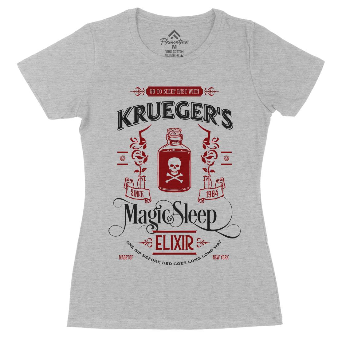 Kruegers Elixir Womens Organic Crew Neck T-Shirt Horror D214