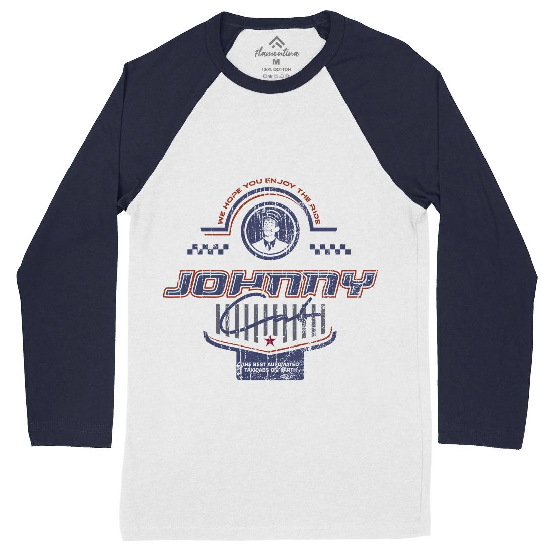 Johnny Cab Mens Long Sleeve Baseball T-Shirt Space D216