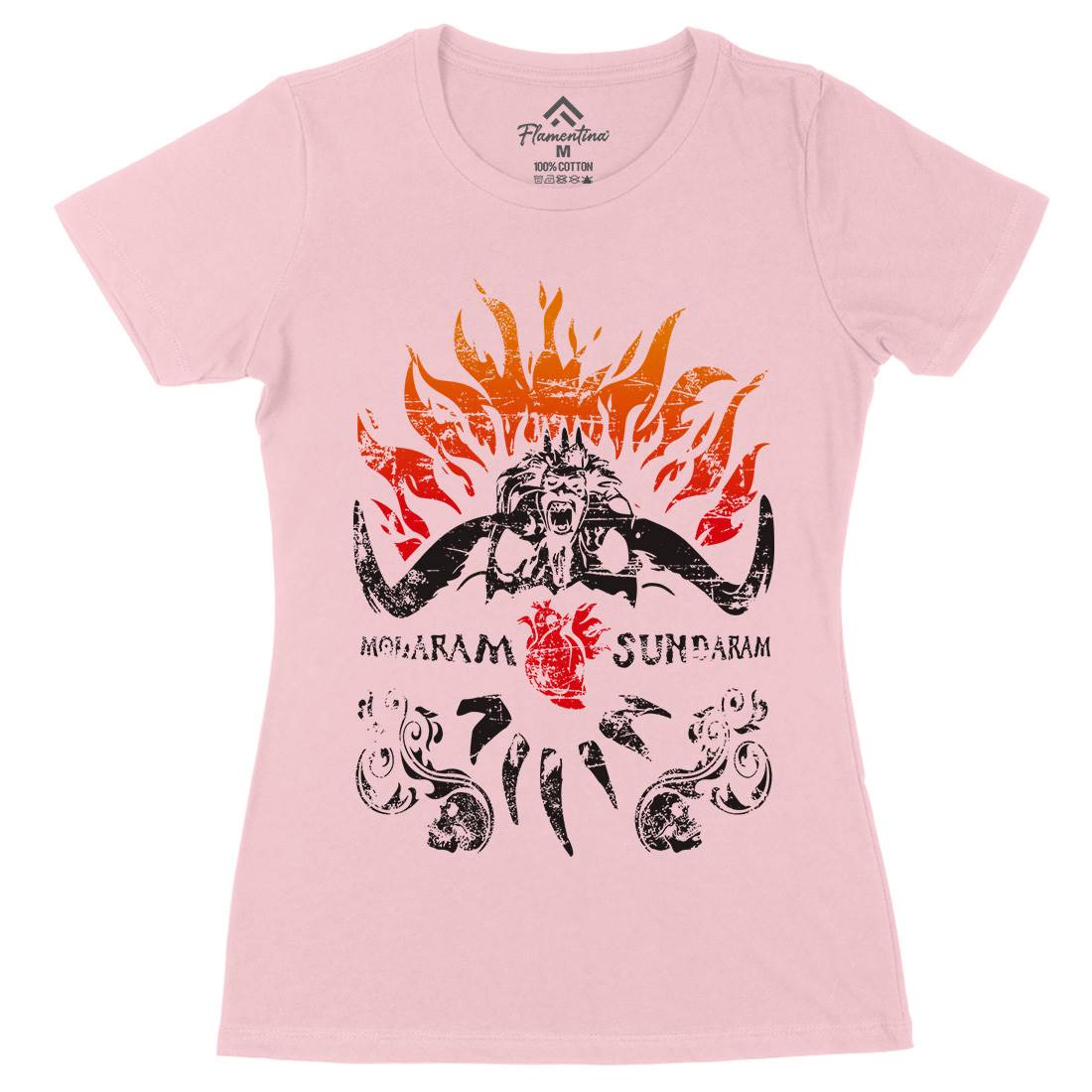 Mola Ram Womens Organic Crew Neck T-Shirt Retro D218