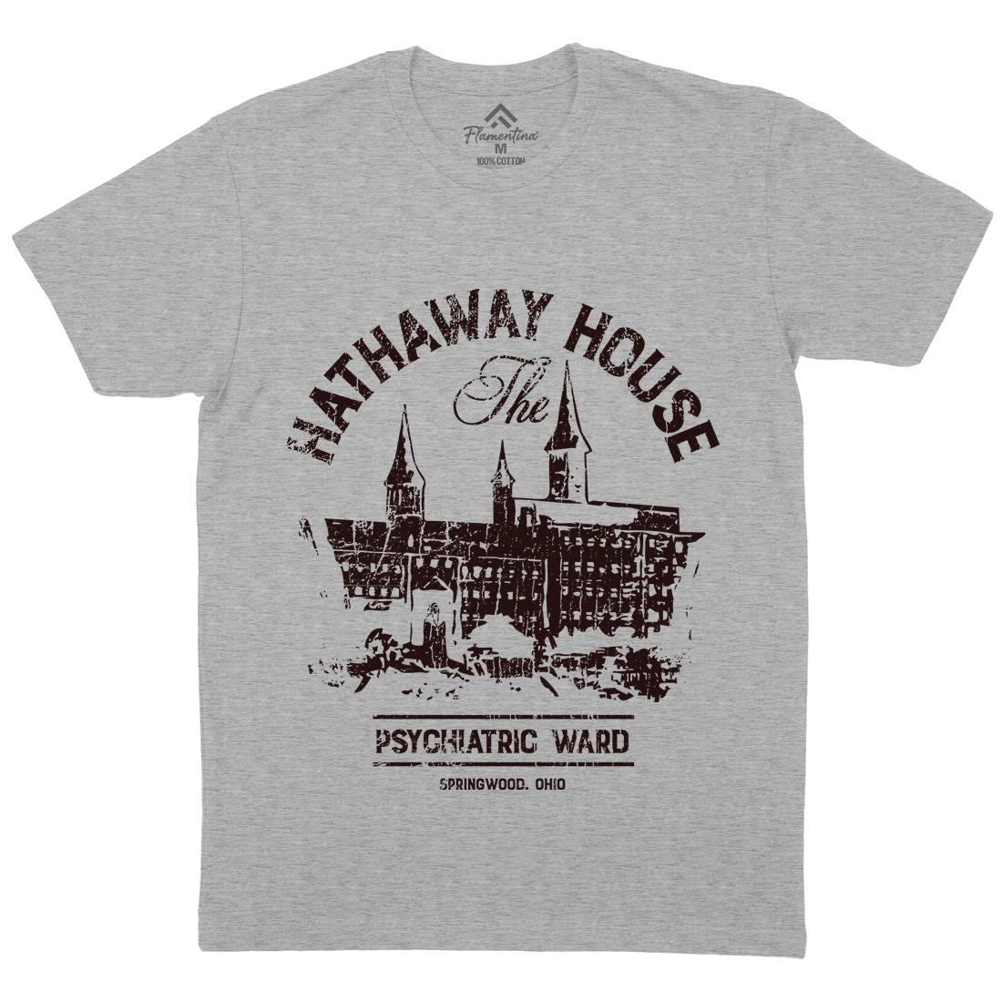 Hathaway House Mens Organic Crew Neck T-Shirt Horror D219