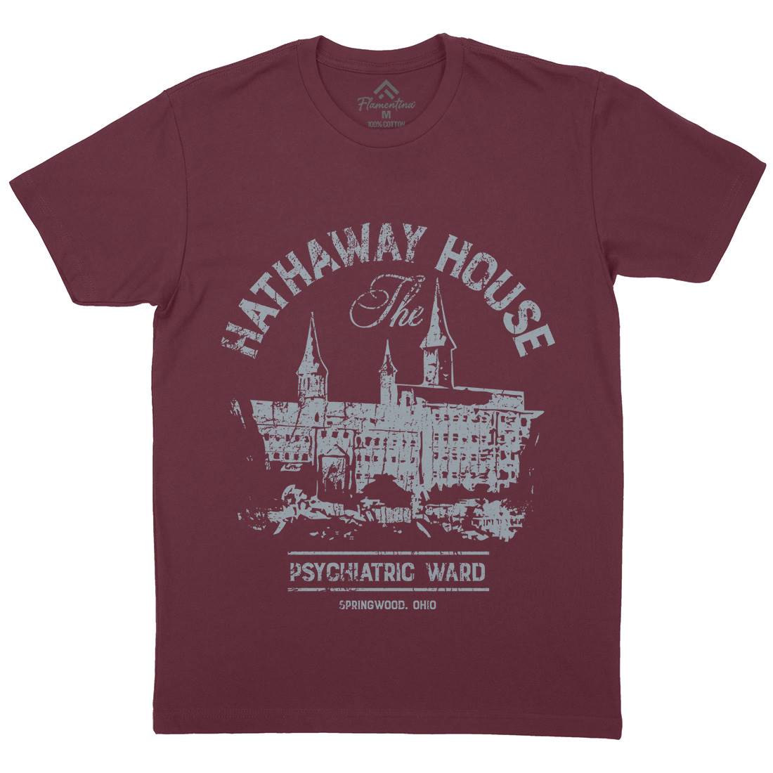 Hathaway House Mens Organic Crew Neck T-Shirt Horror D219