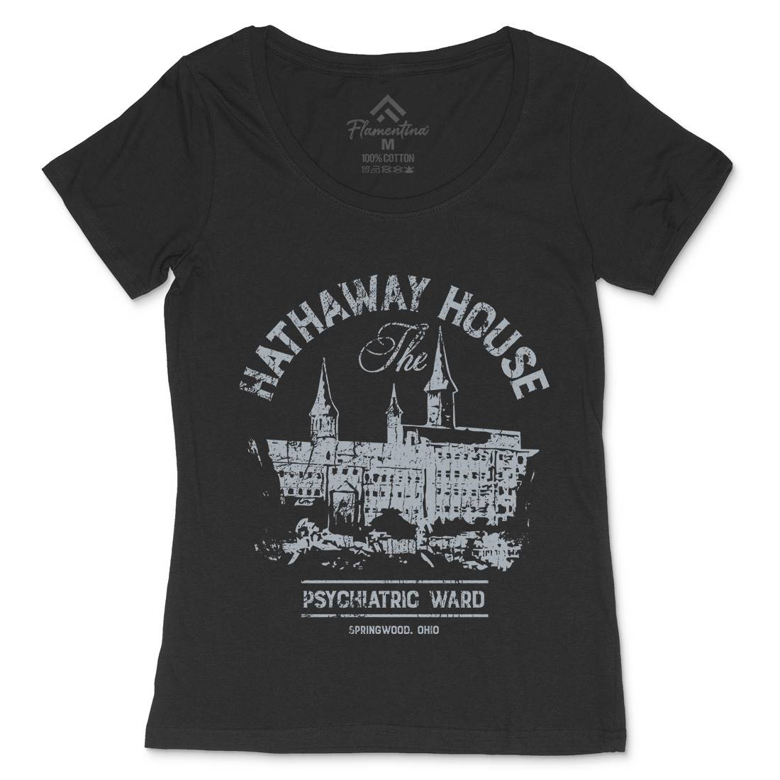 Hathaway House Womens Scoop Neck T-Shirt Horror D219