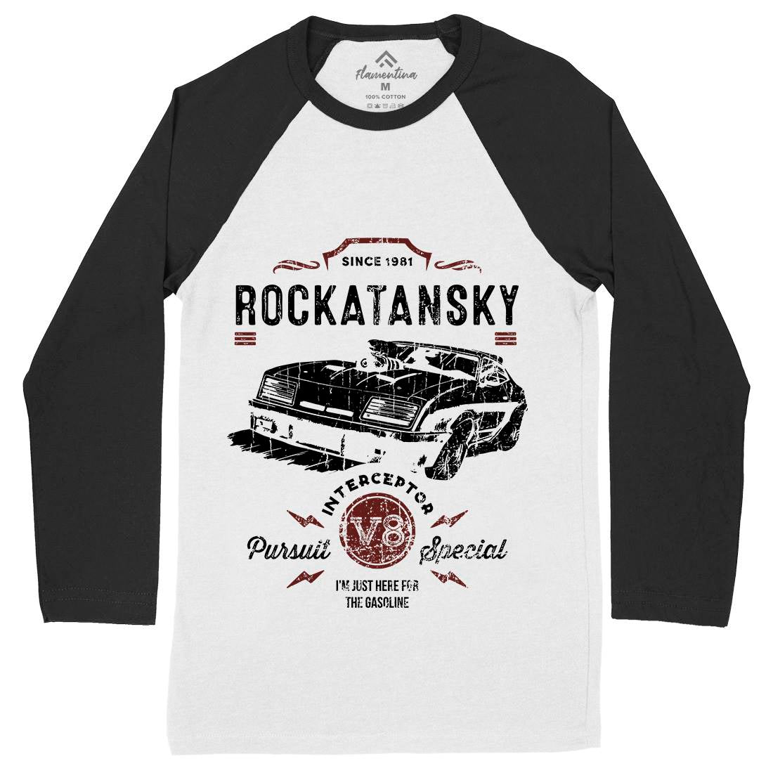 Rockatansky Mens Long Sleeve Baseball T-Shirt Cars D221
