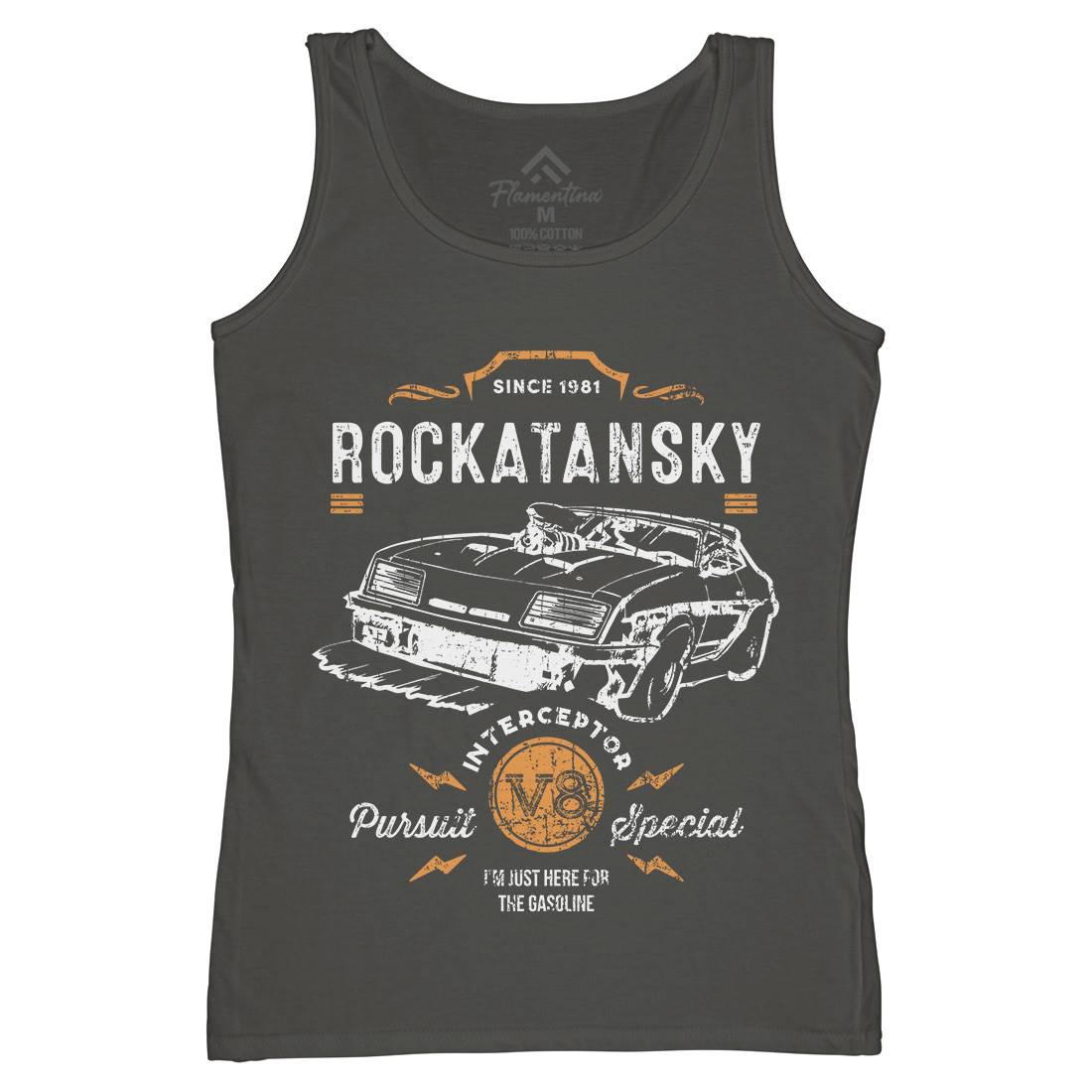 Rockatansky Womens Organic Tank Top Vest Cars D221