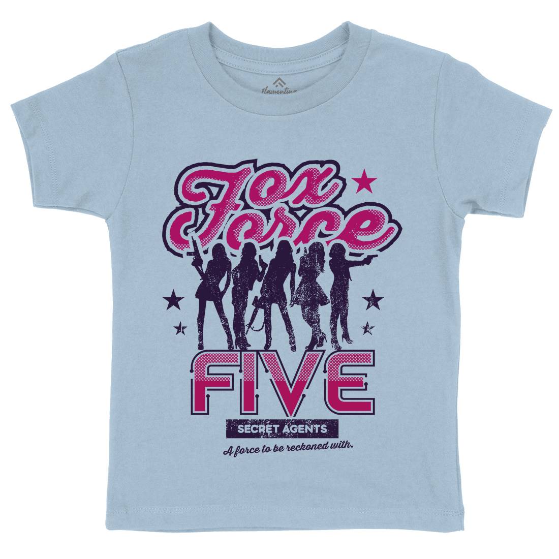 Fox Force Five Kids Crew Neck T-Shirt Retro D223