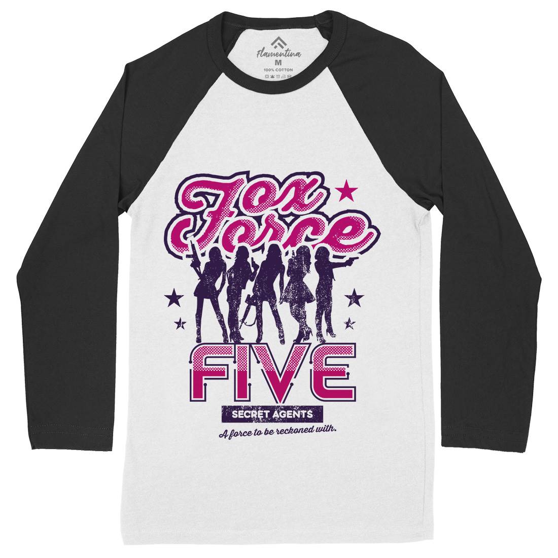 Fox Force Five Mens Long Sleeve Baseball T-Shirt Retro D223
