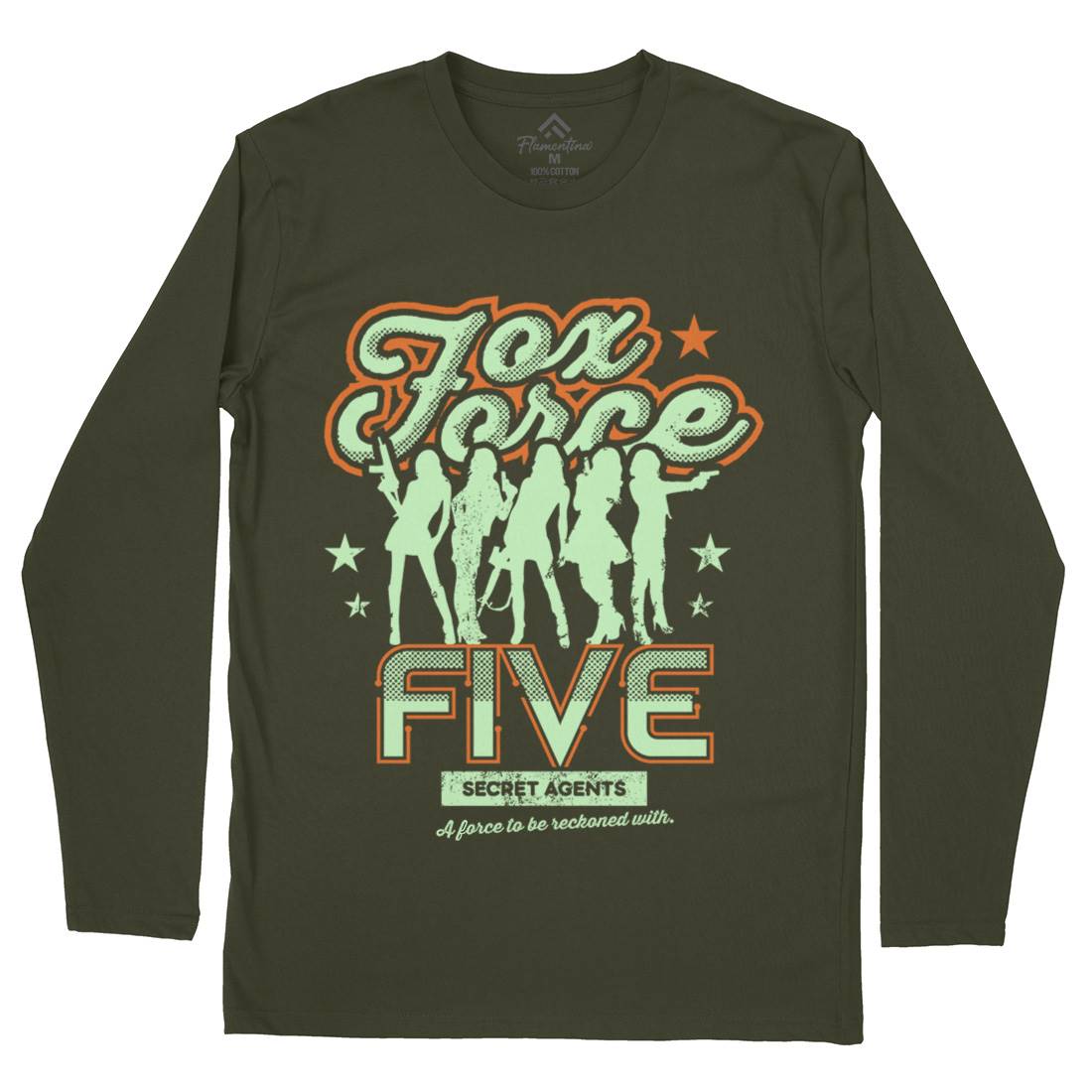 Fox Force Five Mens Long Sleeve T-Shirt Retro D223
