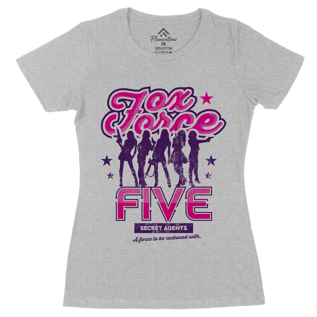 Fox Force Five Womens Organic Crew Neck T-Shirt Retro D223