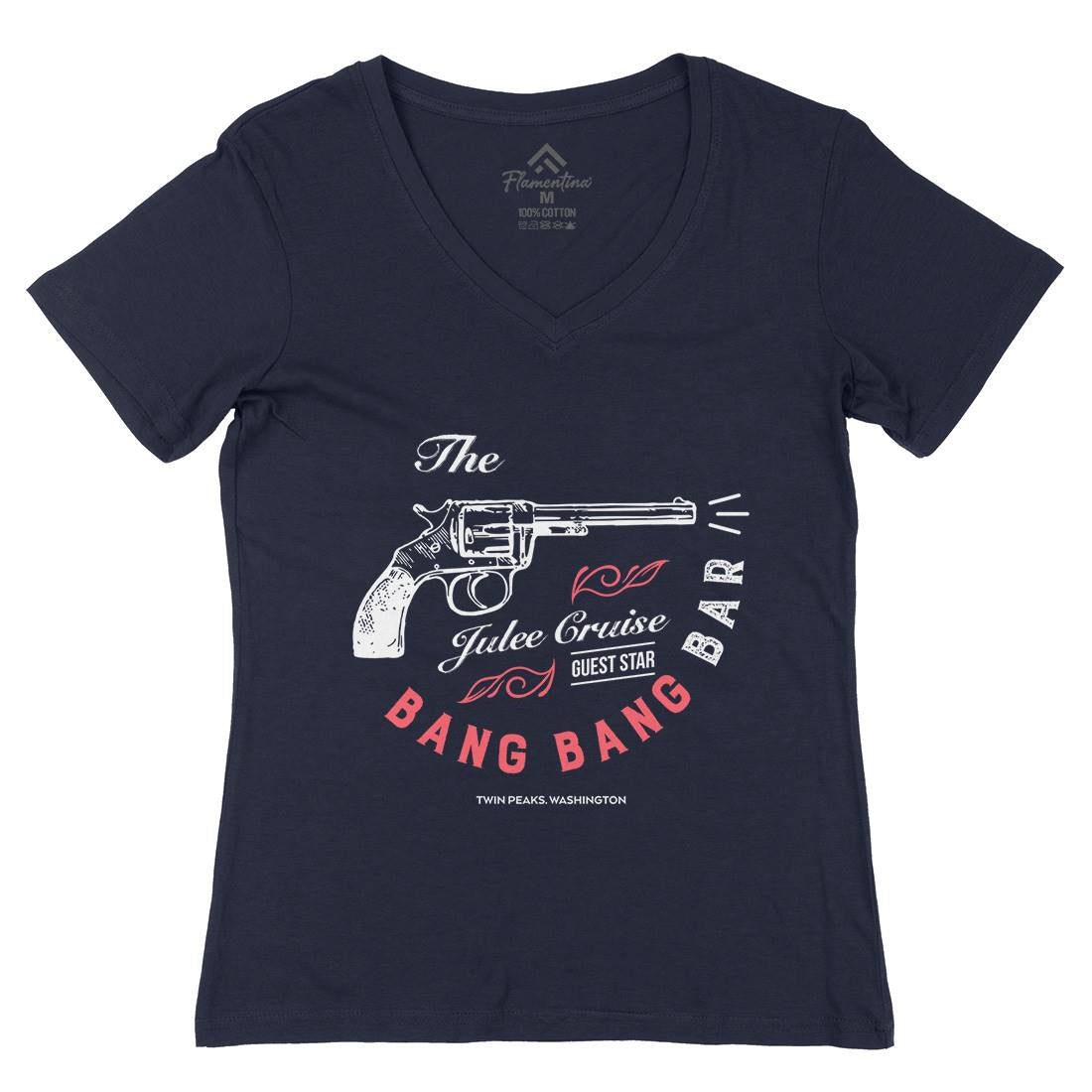 Bang Bang Bar Womens Organic V-Neck T-Shirt Drinks D224
