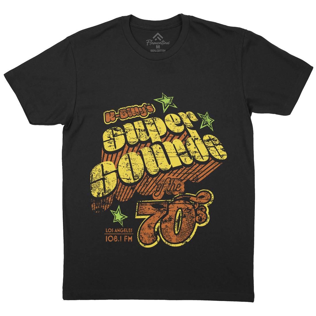 K-Billys Super Sound Mens Organic Crew Neck T-Shirt Retro D225
