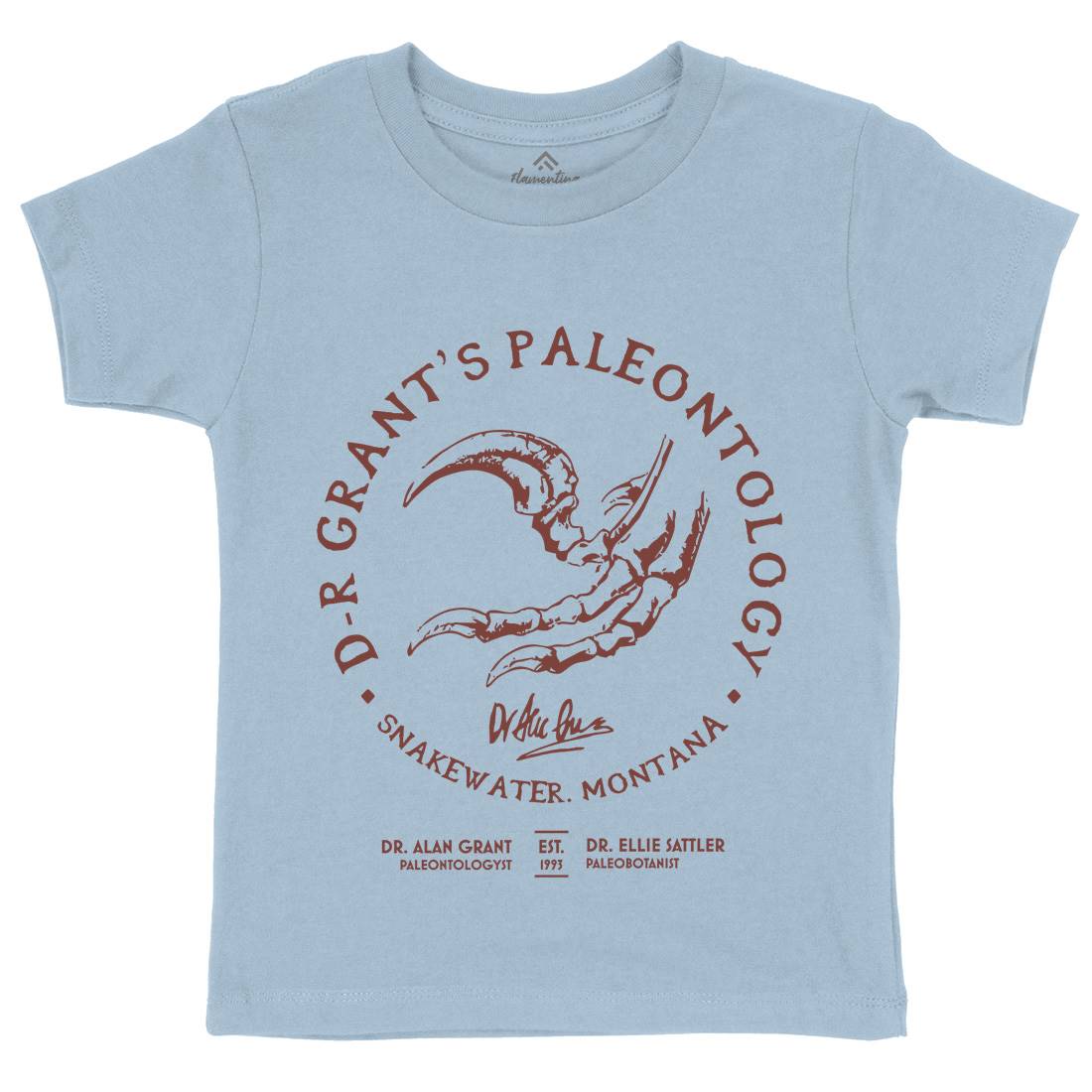 Dr Grants Palaeontology Kids Organic Crew Neck T-Shirt Horror D226