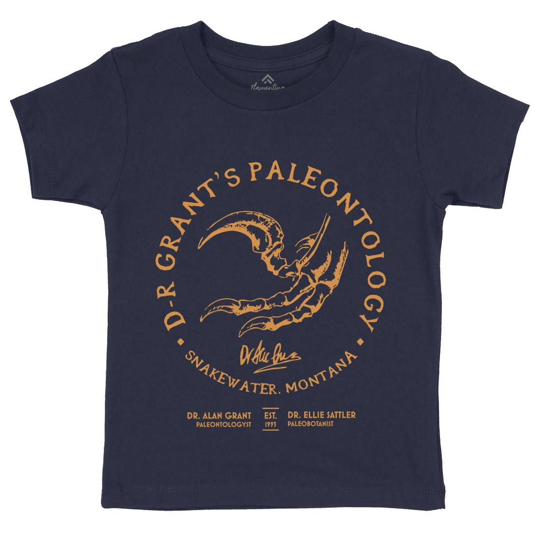 Dr Grants Palaeontology Kids Organic Crew Neck T-Shirt Horror D226