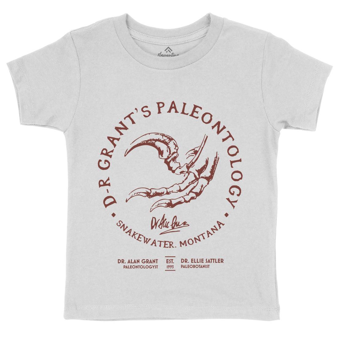 Dr Grants Palaeontology Kids Crew Neck T-Shirt Horror D226