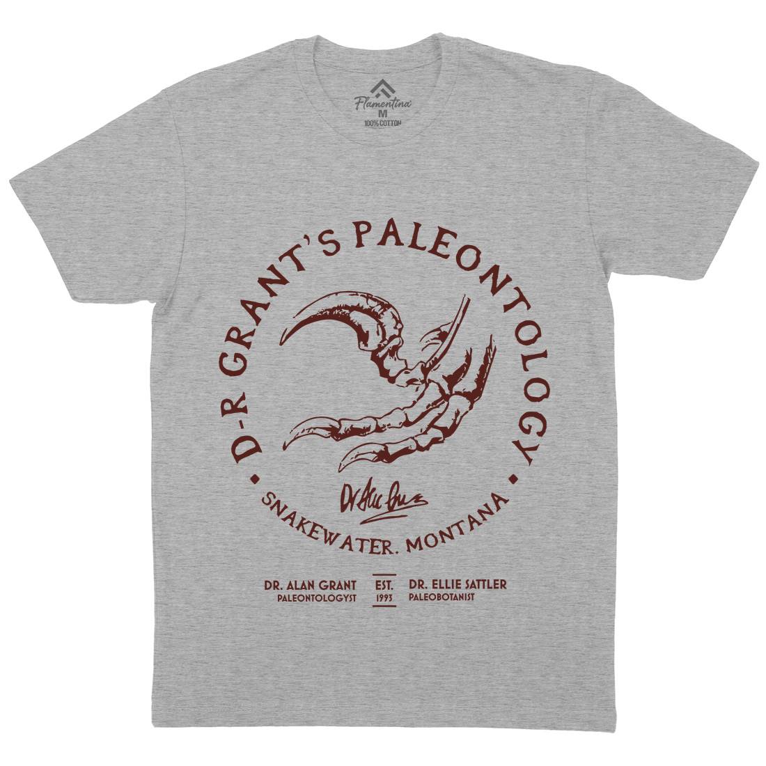 Dr Grants Palaeontology Mens Crew Neck T-Shirt Horror D226