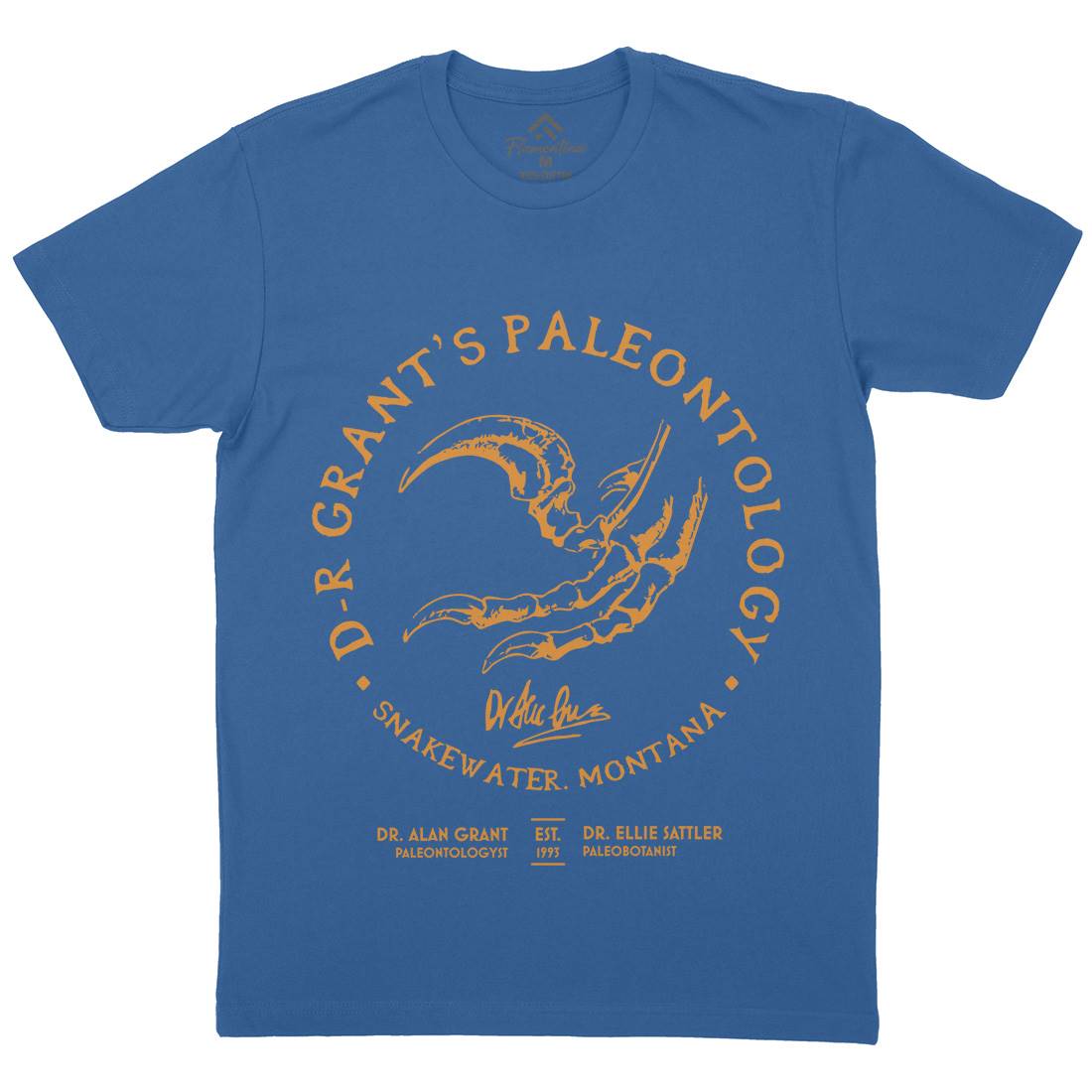Dr Grants Palaeontology Mens Organic Crew Neck T-Shirt Horror D226