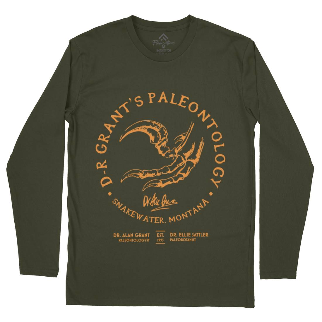 Dr Grants Palaeontology Mens Long Sleeve T-Shirt Horror D226
