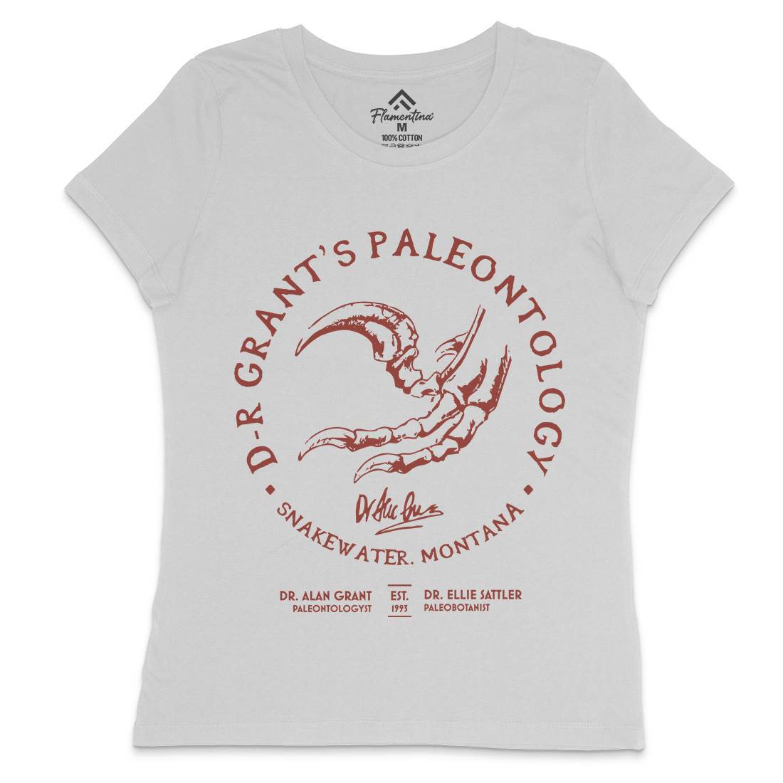 Dr Grants Palaeontology Womens Crew Neck T-Shirt Horror D226