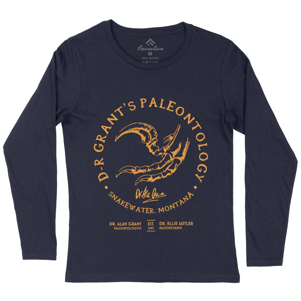 Dr Grants Palaeontology Womens Long Sleeve T-Shirt Horror D226