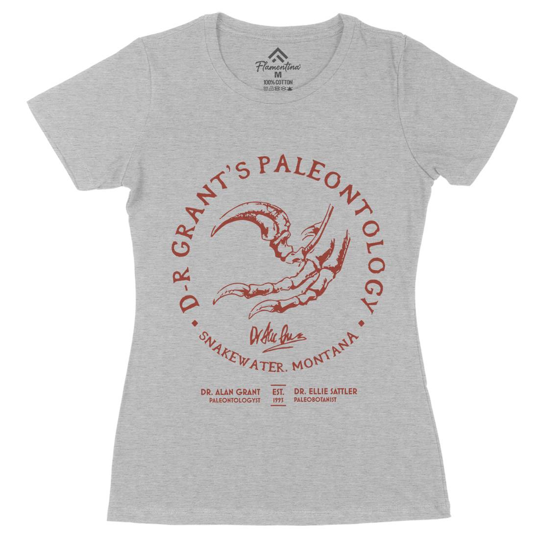 Dr Grants Palaeontology Womens Organic Crew Neck T-Shirt Horror D226