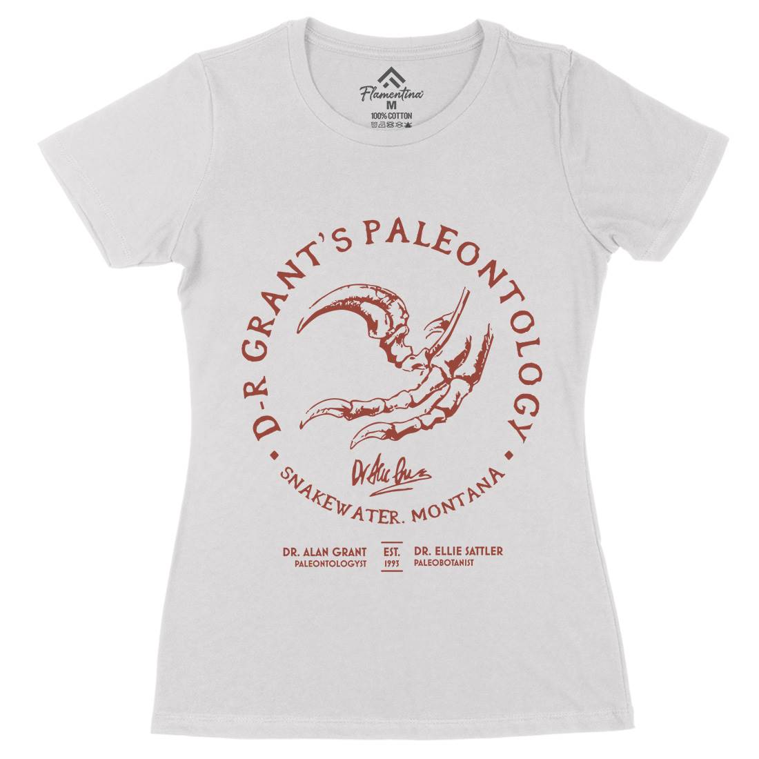 Dr Grants Palaeontology Womens Organic Crew Neck T-Shirt Horror D226