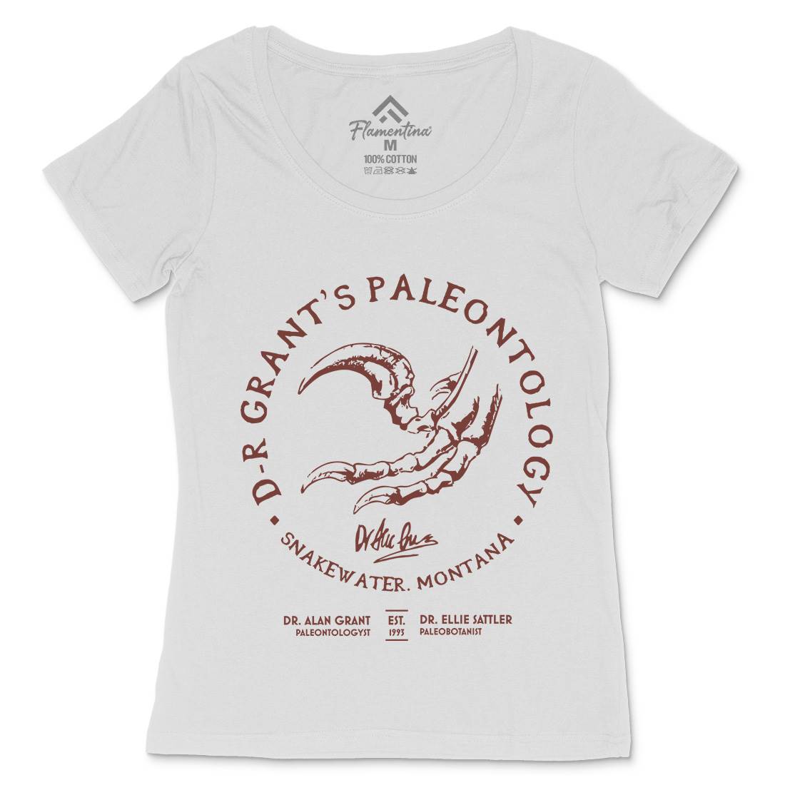 Dr Grants Palaeontology Womens Scoop Neck T-Shirt Horror D226