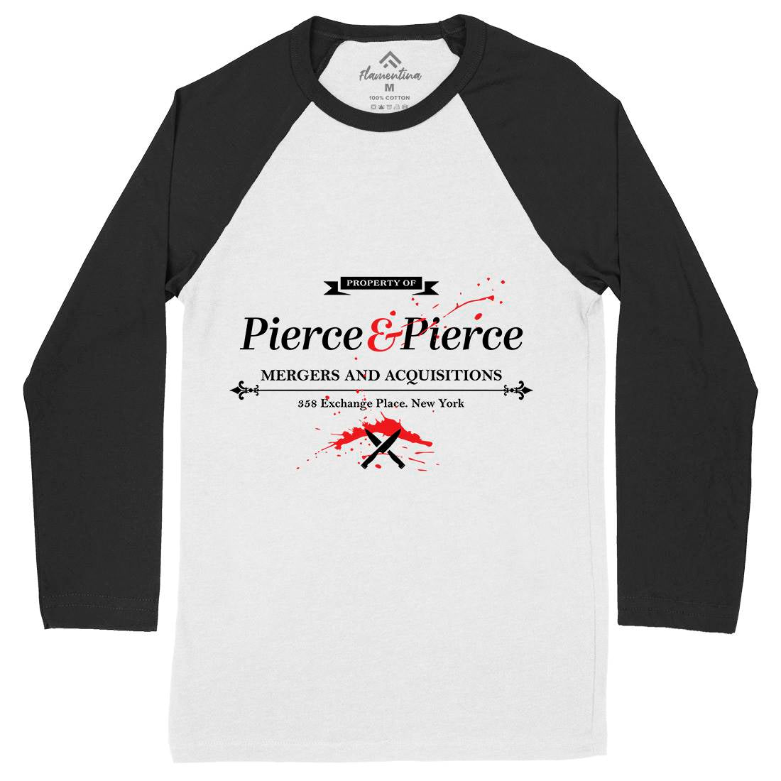 Pierce And Pierce Mens Long Sleeve Baseball T-Shirt Retro D227