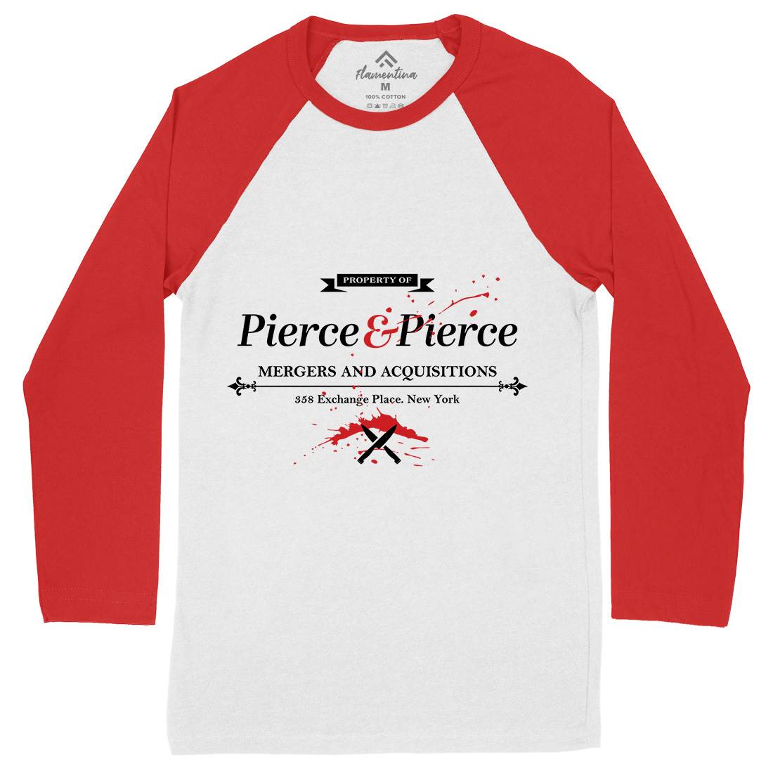 Pierce And Pierce Mens Long Sleeve Baseball T-Shirt Retro D227