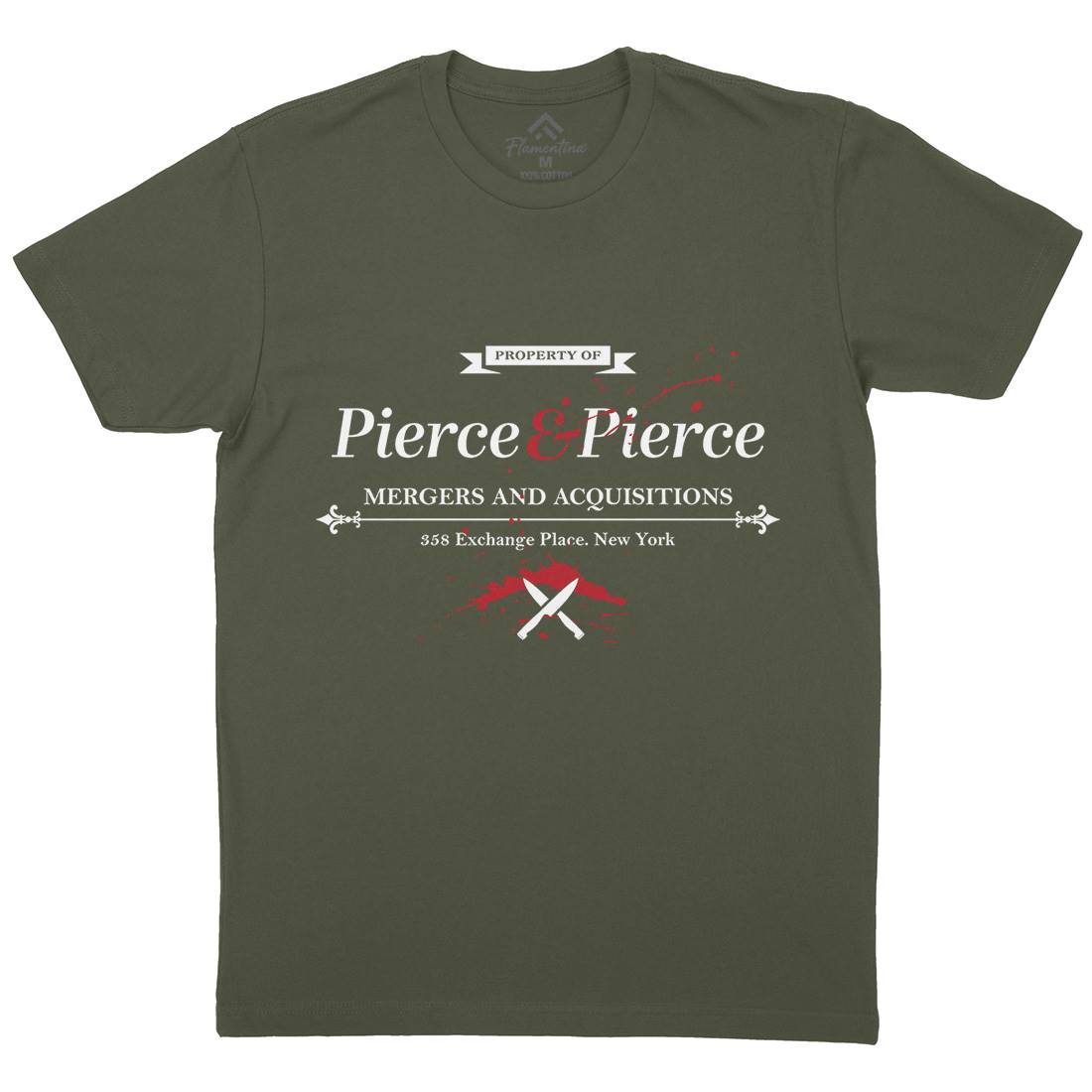 Pierce And Pierce Mens Organic Crew Neck T-Shirt Retro D227