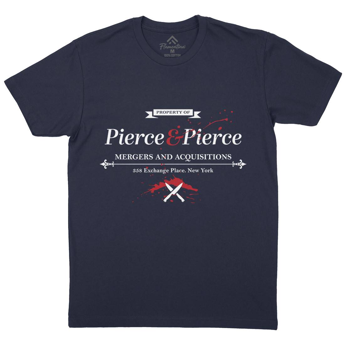 Pierce And Pierce Mens Organic Crew Neck T-Shirt Retro D227