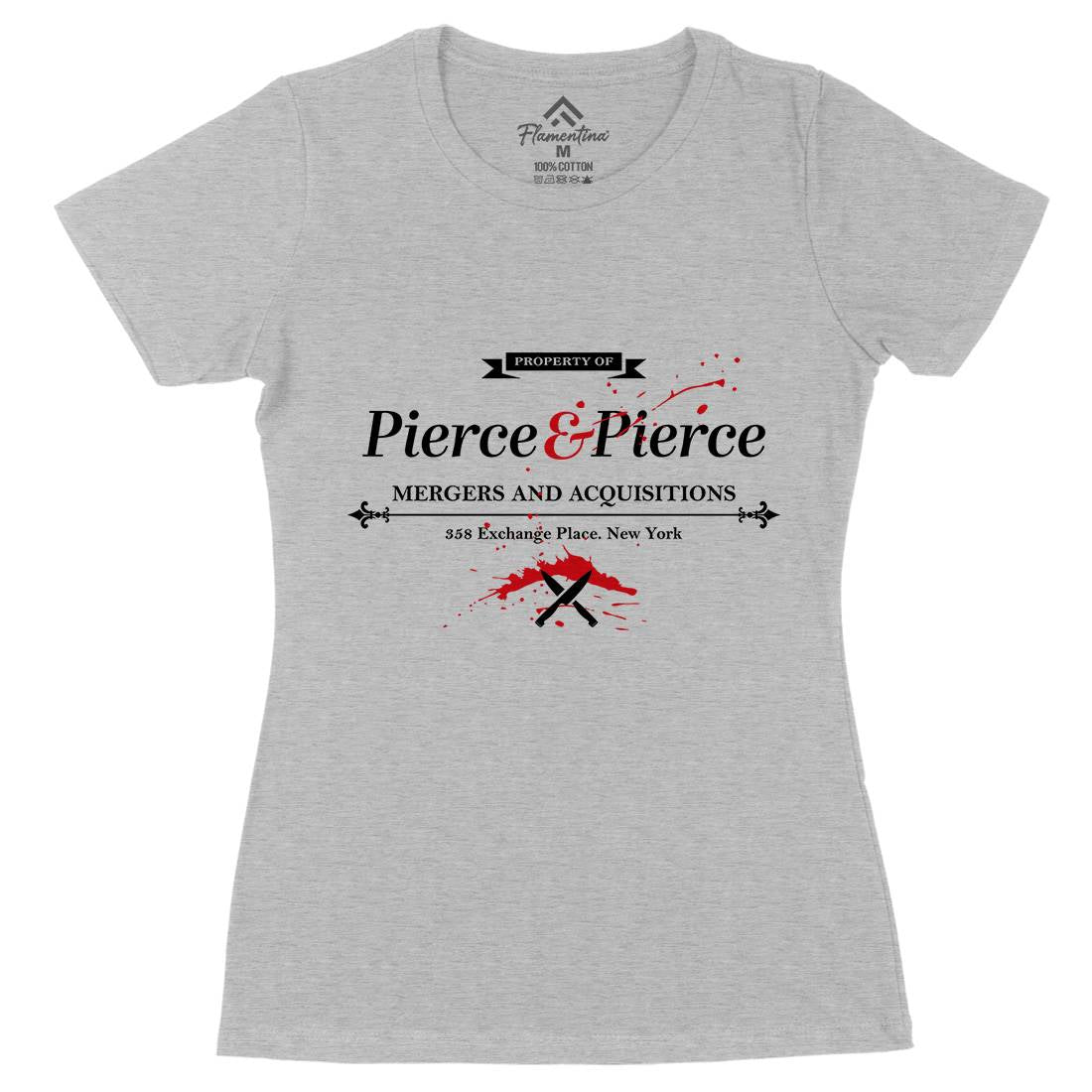 Pierce And Pierce Womens Organic Crew Neck T-Shirt Retro D227