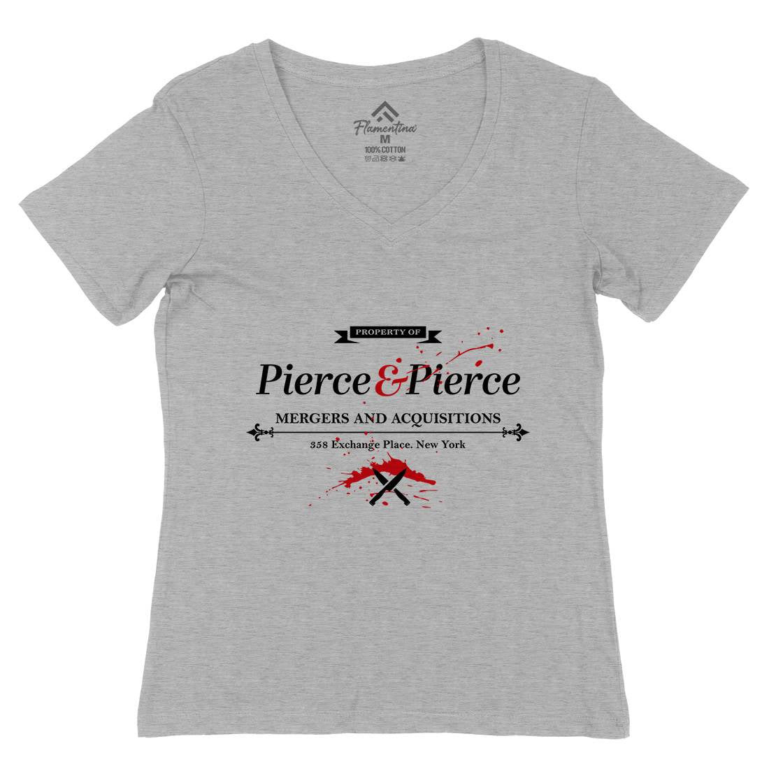 Pierce And Pierce Womens Organic V-Neck T-Shirt Retro D227