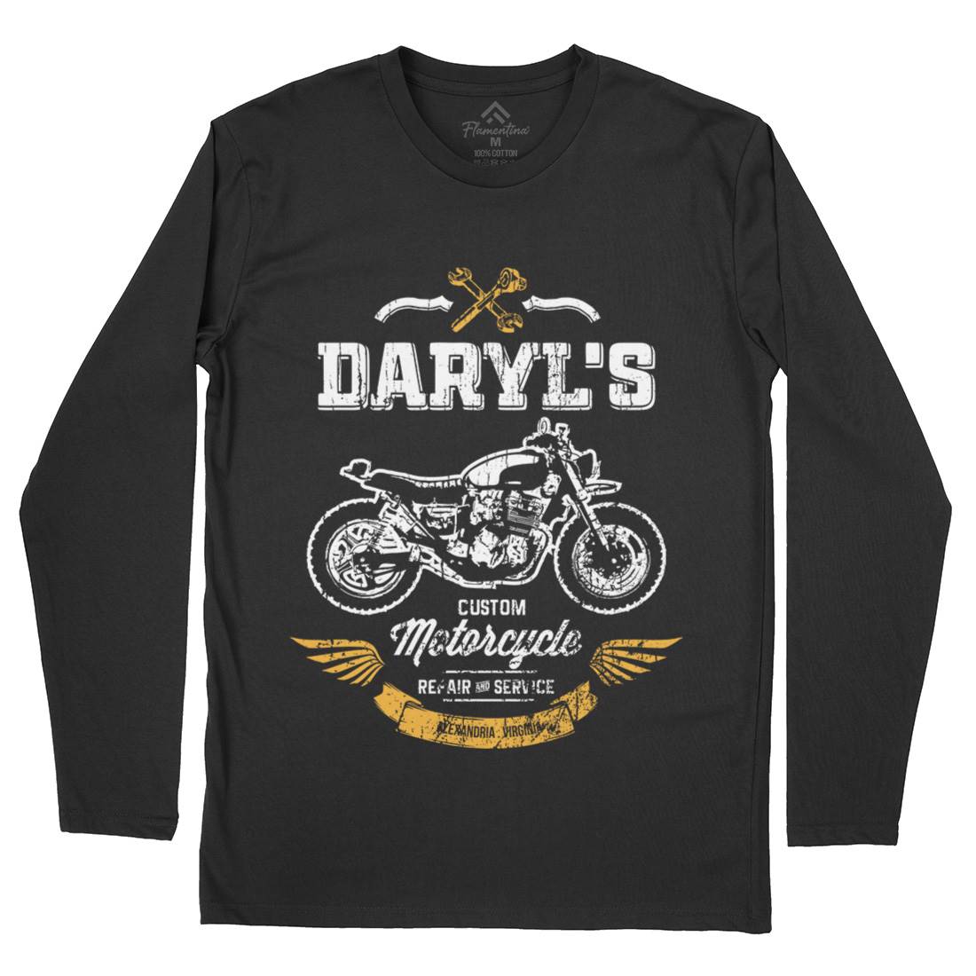 Daryls Custom Mens Long Sleeve T-Shirt Motorcycles D229