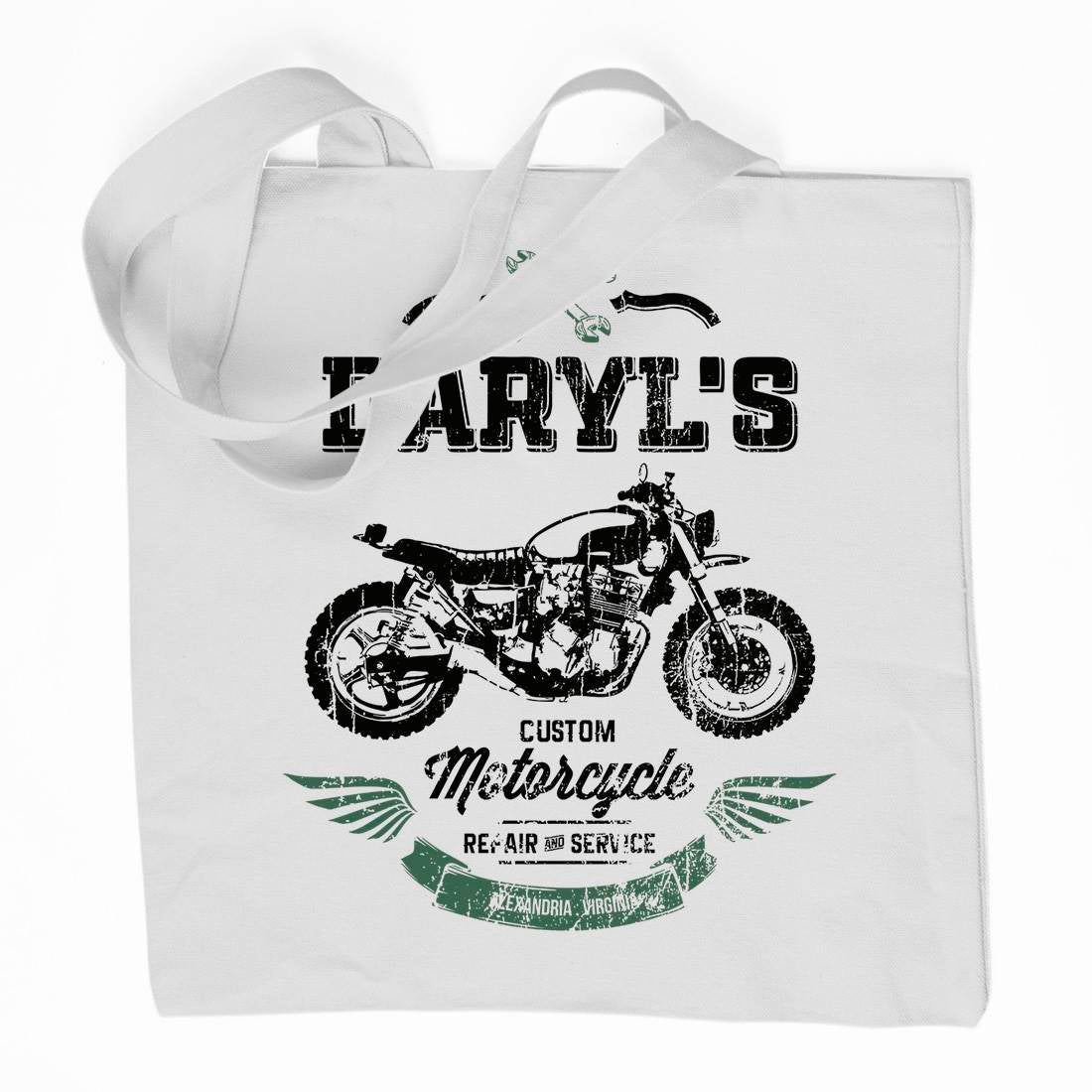 Daryls Custom Organic Premium Cotton Tote Bag Motorcycles D229