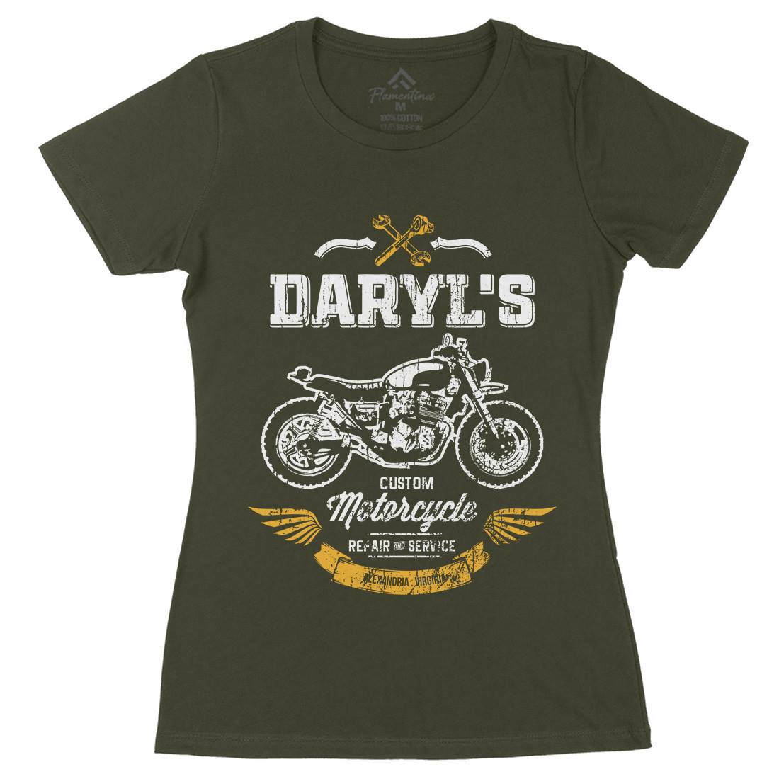 Daryls Custom Womens Organic Crew Neck T-Shirt Motorcycles D229