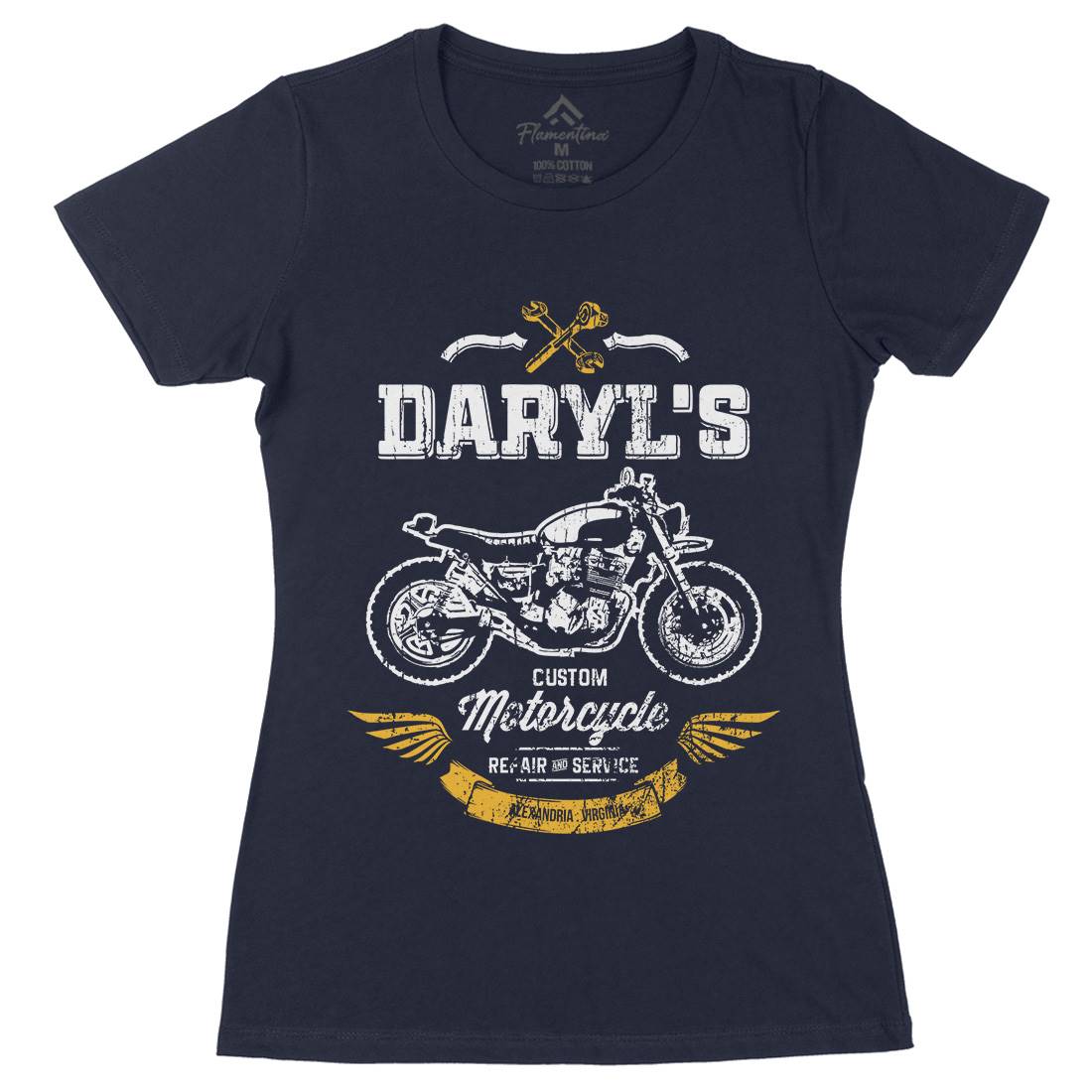 Daryls Custom Womens Organic Crew Neck T-Shirt Motorcycles D229