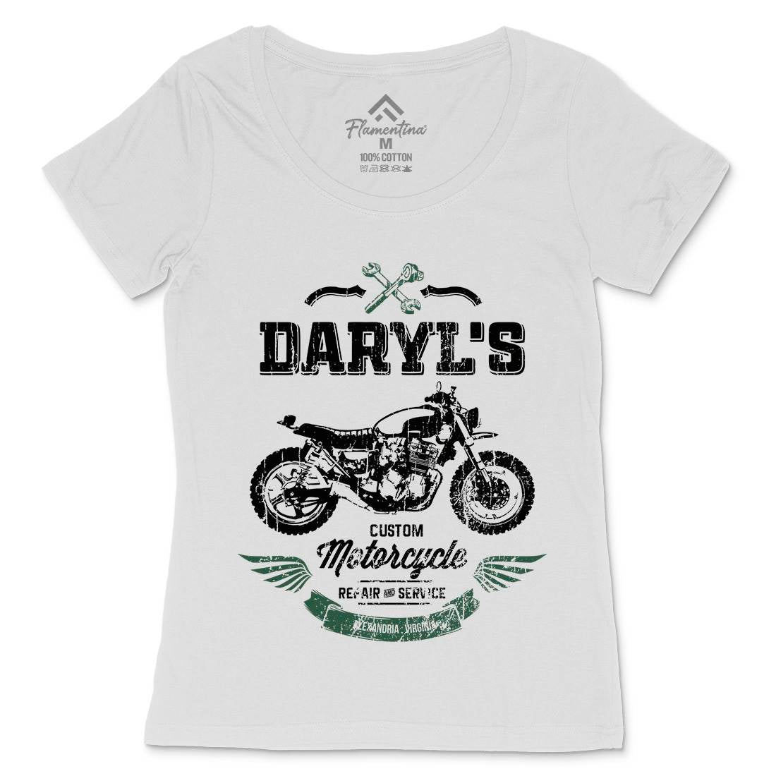 Daryls Custom Womens Scoop Neck T-Shirt Motorcycles D229