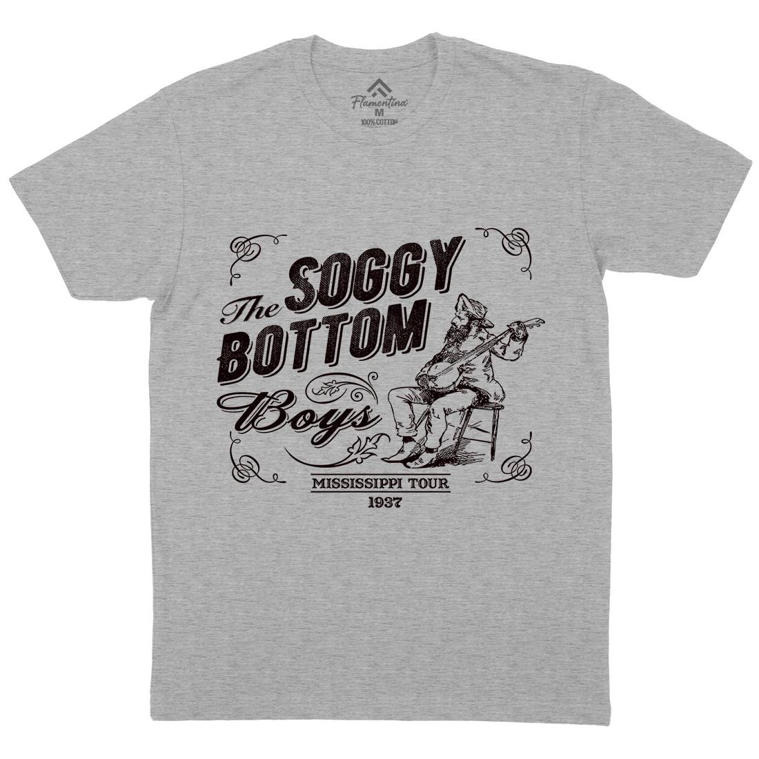 Soggy Bottom Boys Mens Organic Crew Neck T-Shirt Music D230