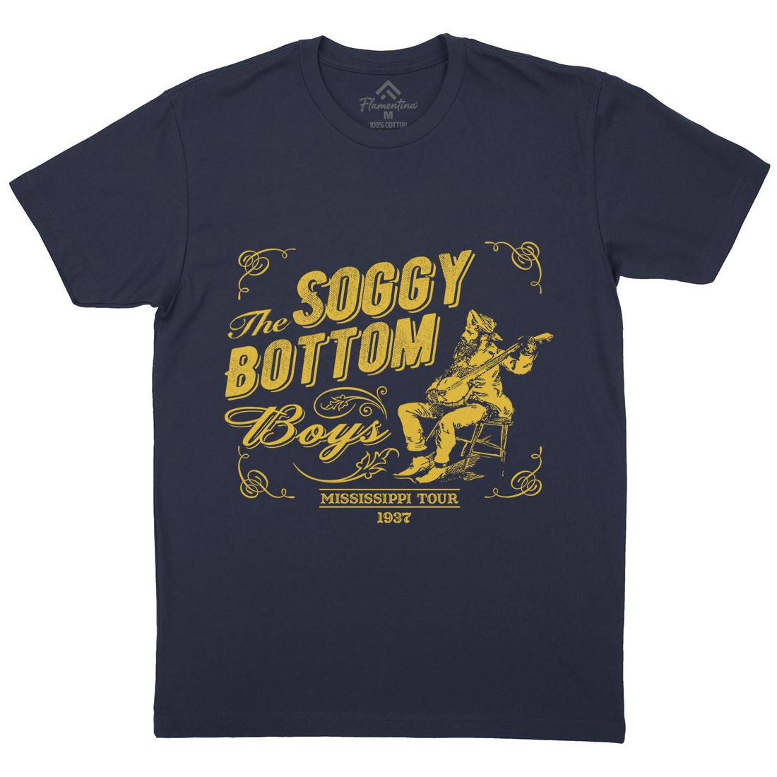 Soggy Bottom Boys Mens Organic Crew Neck T-Shirt Music D230