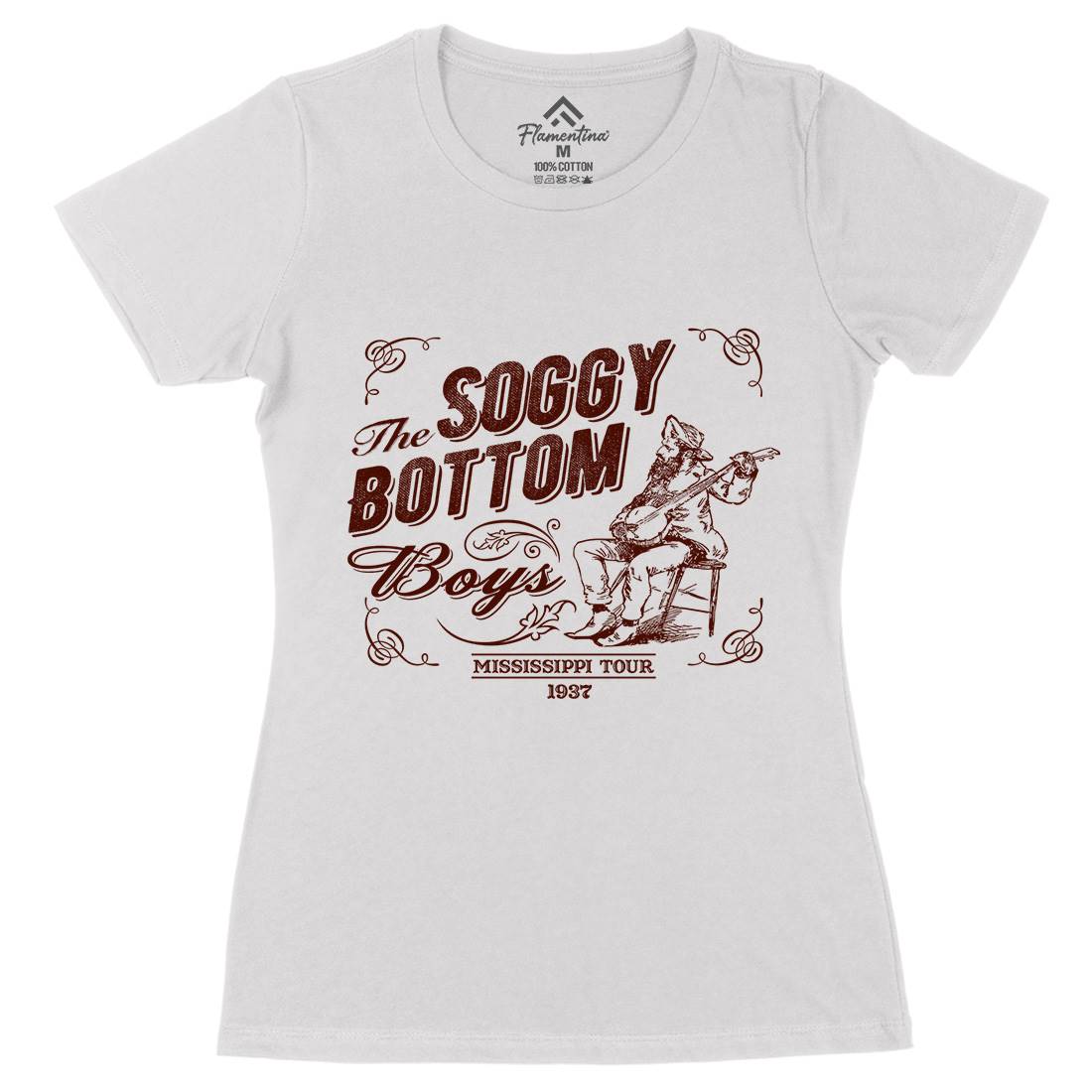 Soggy Bottom Boys Womens Organic Crew Neck T-Shirt Music D230