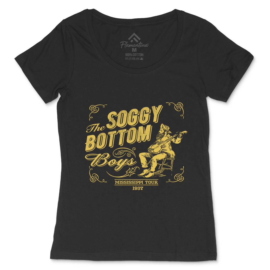 Soggy Bottom Boys Womens Scoop Neck T-Shirt Music D230