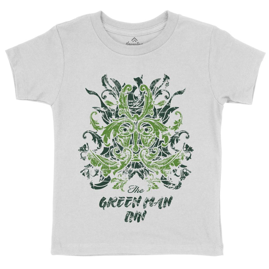 Green Man Inn Kids Crew Neck T-Shirt Horror D231