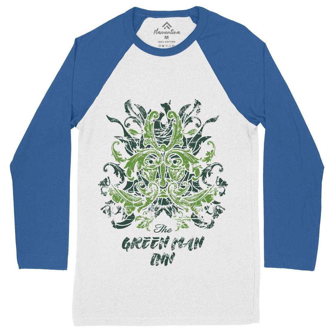 Green Man Inn Mens Long Sleeve Baseball T-Shirt Horror D231