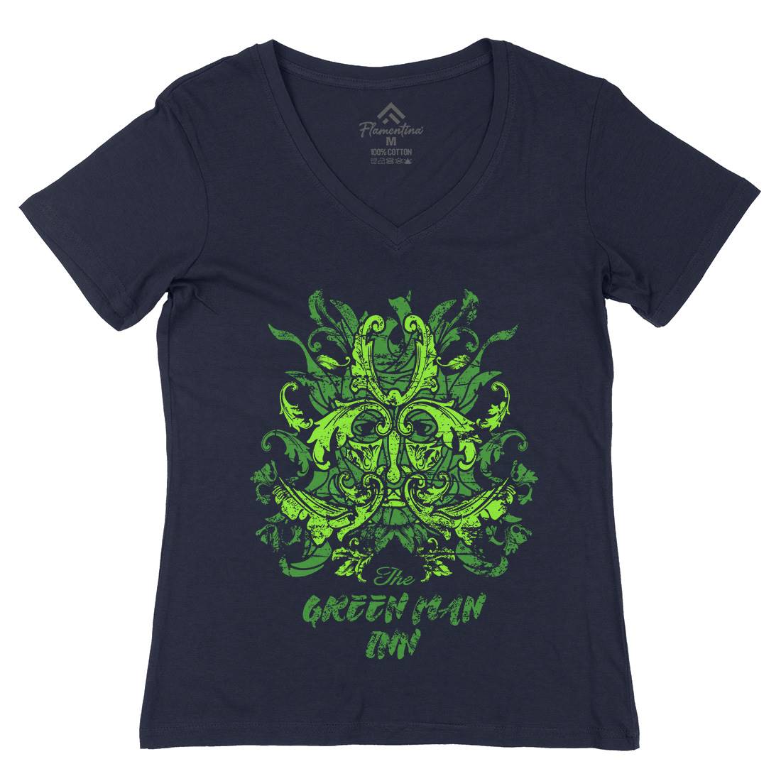 Green Man Inn Womens Organic V-Neck T-Shirt Horror D231