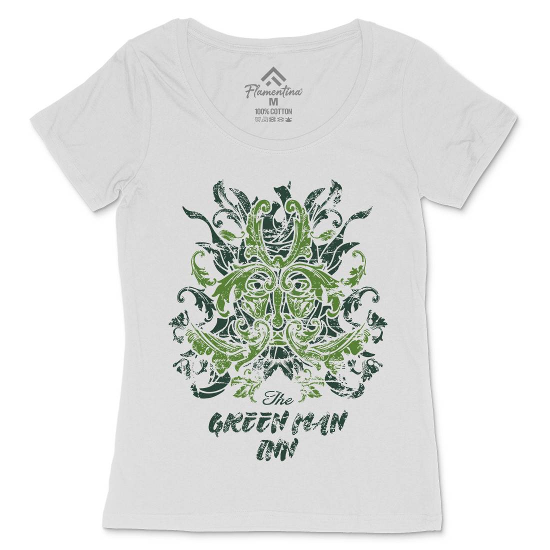 Green Man Inn Womens Scoop Neck T-Shirt Horror D231