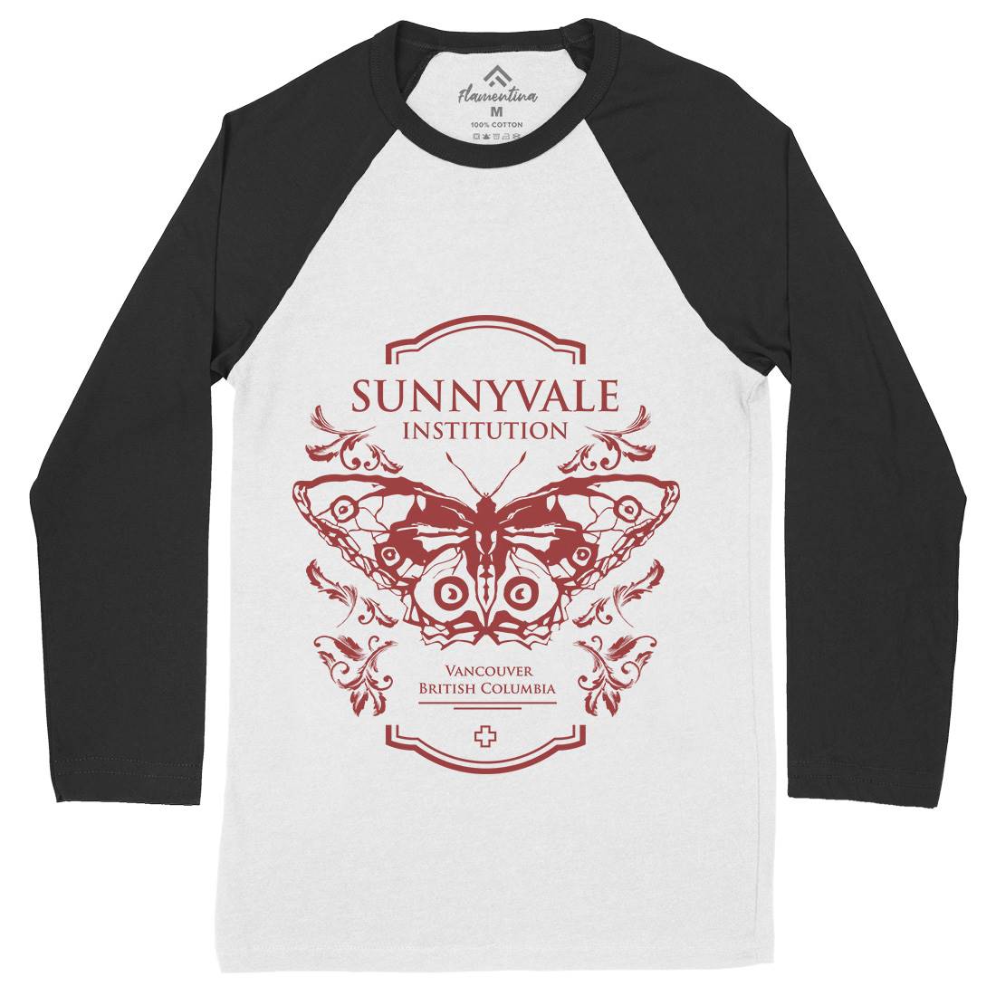 Sunnyvale Institution Mens Long Sleeve Baseball T-Shirt Space D232