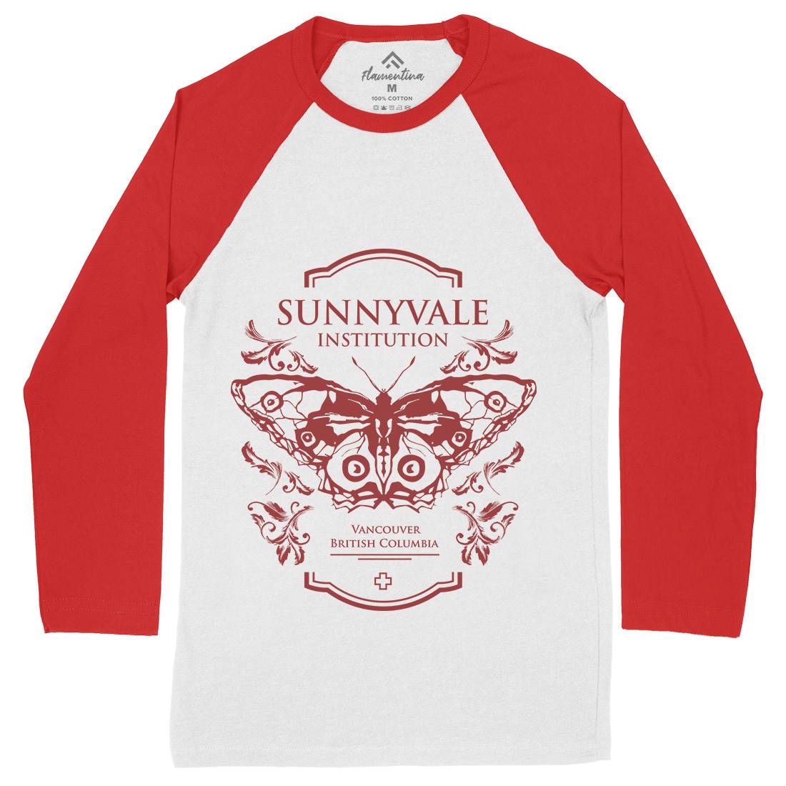 Sunnyvale Institution Mens Long Sleeve Baseball T-Shirt Space D232
