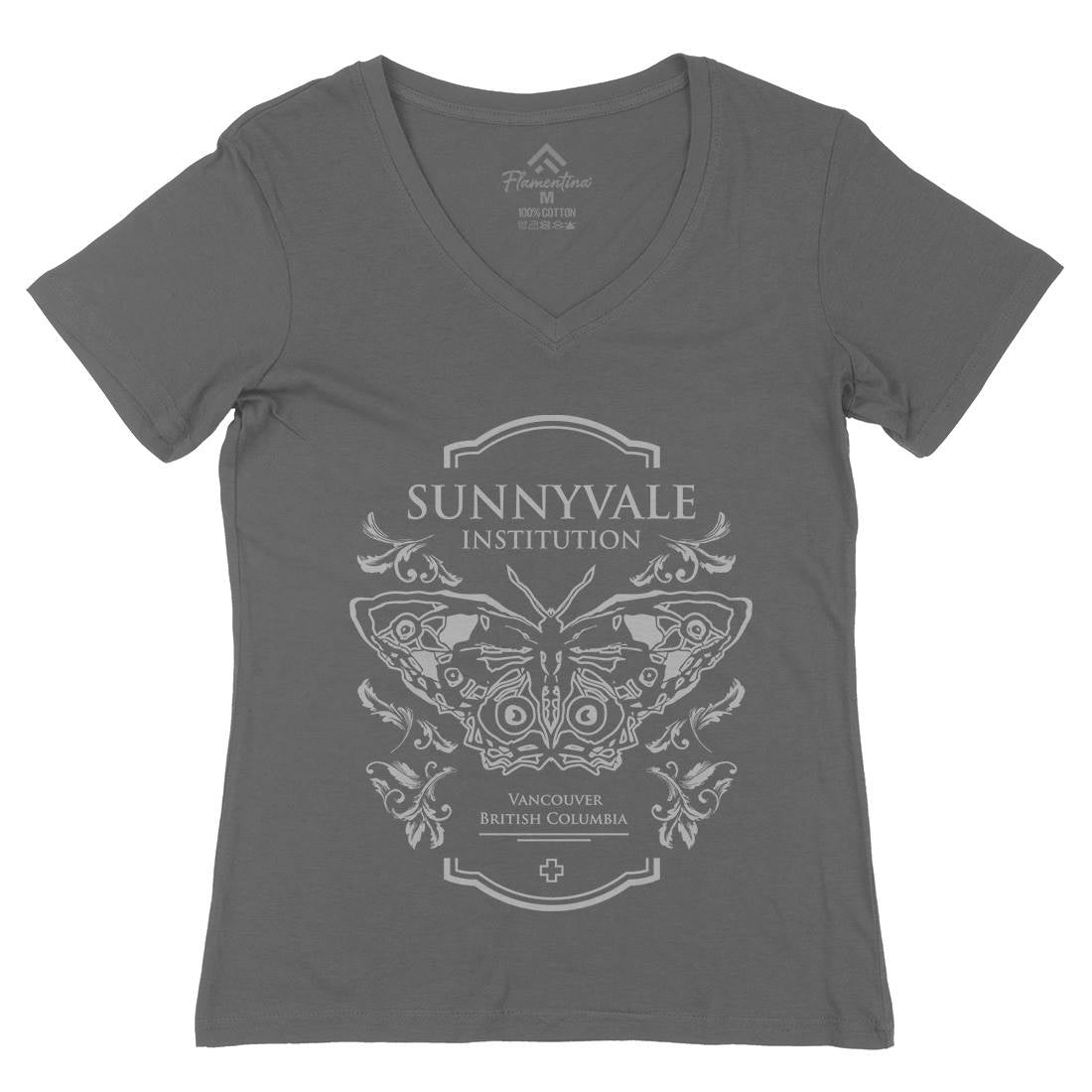 Sunnyvale Institution Womens Organic V-Neck T-Shirt Space D232