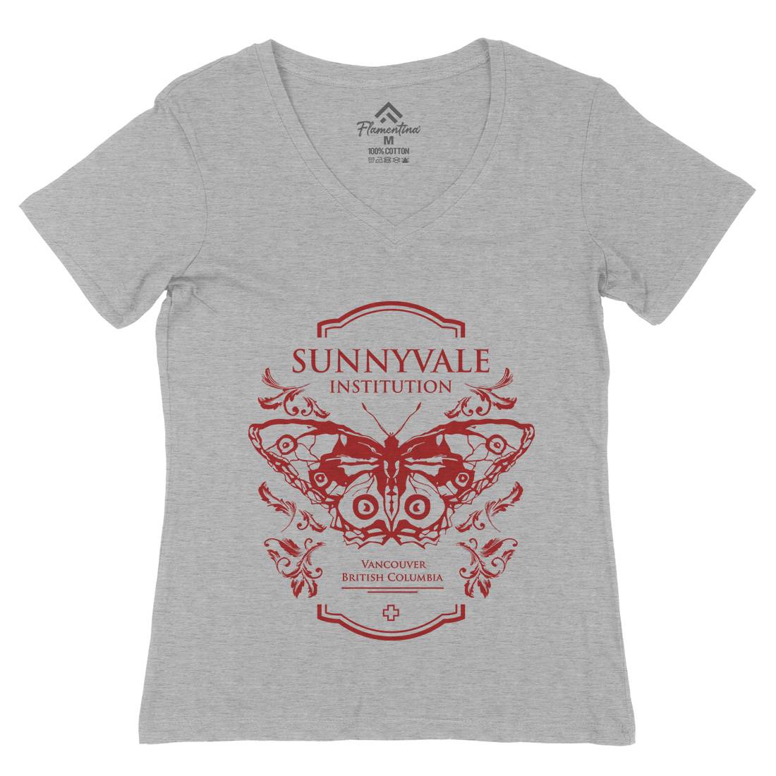 Sunnyvale Institution Womens Organic V-Neck T-Shirt Space D232
